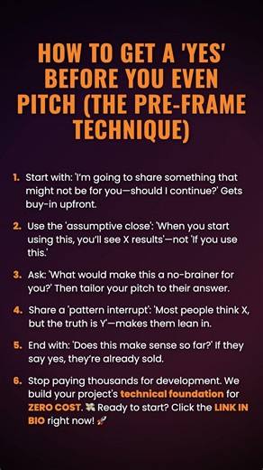 How to Get a 'Yes' Before You Even Pitch (The Pre-Frame Technique) #ad (Verify Info)