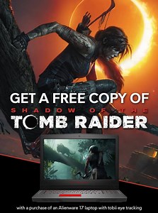 It's time to become the Tomb Raider. Purchase an Alienware 17 with Tobii eye-tracking, and get a FREE copy of Shadow of the Tomb Raider. http://bit.ly/2BatfMu | Alienware