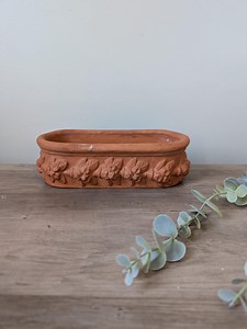 Small Oval Planter Tuscan Terracotta : Vintage Pot From Italy by Lotti P 1989 - Etsy