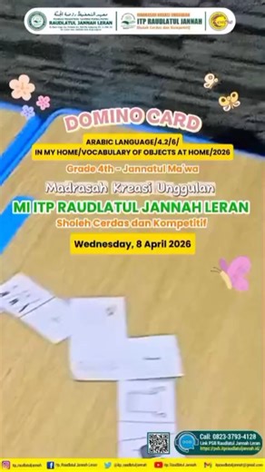 Domino Card Vocabolary of Object at Home | Arabic Language | MI ITP Raudlatul Jannah Leran