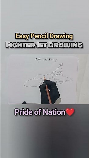 Easy Fighter Jet Pencil Drawing ✈️ | Simple Jet Sketch | Pencil Art for Beginners #shorts