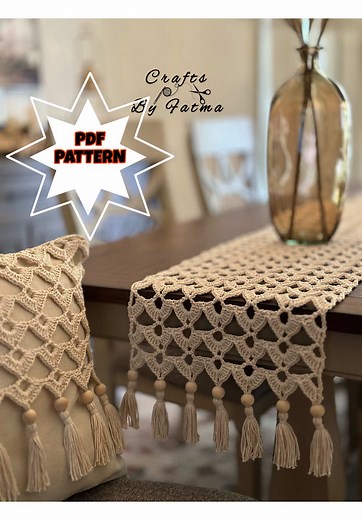 PDF Crochet Pattern for Tablet Runners by Fatma