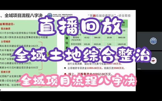 全域土地综合整治项目流程及关键环节介绍（2-2）全域项目流程八字决