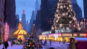 Ultra-realistic Christmas scene in 3D, featuring iconic winter holiday decorations.