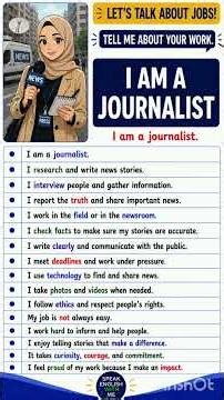 I Am a Journalist 📰 | Let’s Talk About Jobs | Learn English Through Real-Life Sentences.