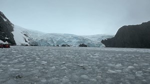 -this is Elephant Island! 😍 🐘 🇦🇶 The video shows ocean swell and part of the glacier calving! 🧊 We were in a zodiac when I filmed this. LOL was leery of dropping my phone in the water 😬 From Google- "Elephant Island, Antarctica, is the rugged, inhospitable island that became a refuge for Sir Ernest Shackleton's crew in 1916 after the destruction of their ship, the HMS Endurance, in the ice-covered Weddell Sea." "Elephant Island's name is attributed to both its elephant head-like appearance