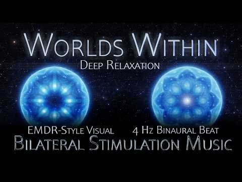 Deep Relaxation & Anxiety Relief Bilateral Music 🎧 4 Hz Binaural Beats & EMDR Visual | Worlds Within