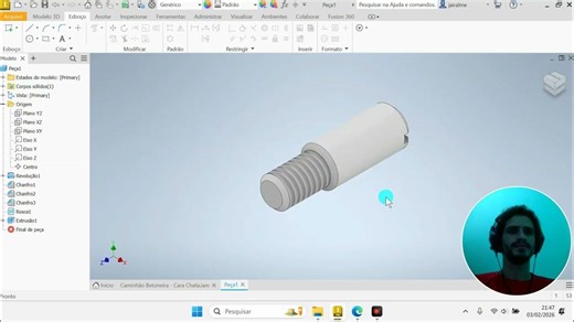 Peça 25 – Pino Roscado | Projeto Caminhão Betoneira | Autodesk Inventor