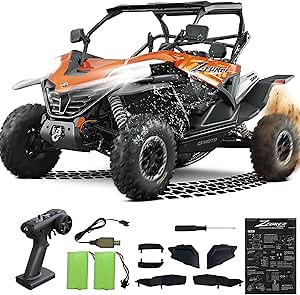 Remote Control Car All Terrain for Zforce, 4WD Off Road UTV Trucks with 3 Speed and LED Bodylight, 1:12 Scale Electric RC Crawler Vehicle Toy Gifts for Boys Girls Adults, 2 Batteries Included