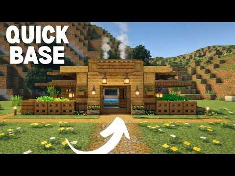 Minecraft 1st Day Survival Hut Guide 🏠 | Build This Before Night!