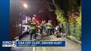 Video: Car goes off cliff, driver hurt