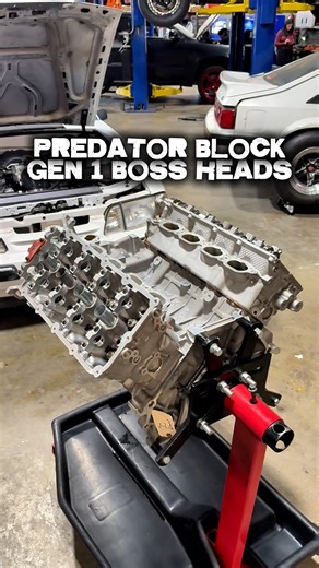 Addiction Motorsports Inc. on Instagram: "#MotorMonday with a freshie! Predator block, Gen 1 Boss cylinder heads along with custom cut cams from @qmpracing , Windberg billet crankshaft, GRP aluminum rods, MMR billet chain guides and FFRE components throughout #AddictionMotorsports #Ford #PredatorBlock #GRPaluminumrods #Modularmustangracing #racetruck #raceengine"