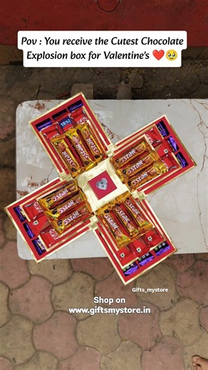 Chocolate Explosion box for Valentine's 🥹❤️Sweet surprise for your sweetest Valentine💕#valentinegift