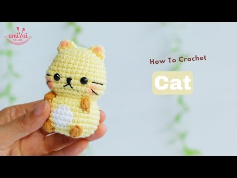 #445 | Amigurumi Cat | Crochet No Sew | Amigurumi Beginner Tutorial | AmivuiStudio