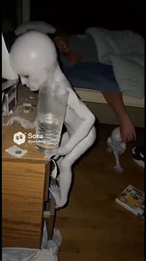 Miniature alien invading my bedroom #funny #ai #viral #alien #kids #1millionviews