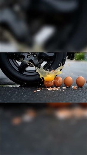 CRUSHING FRESH EGGS UNDER CAR TIRE 🥚🚗💥#shortvideo #shorts