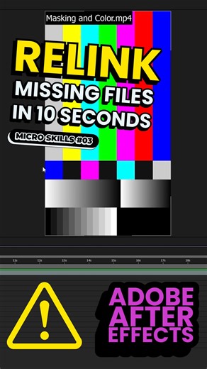 Markus Dörflinger on Instagram: "After Effects micro fix: missing files / offline media. If your project opens and looks broken, it’s usually just moved files. That’s what I learned today, one insight at a time. Right click → Replace Footage → relink — back online in seconds. #videoediting #aftereffectstutorial #adobeaftereffects #microskills #learnoninstagram"