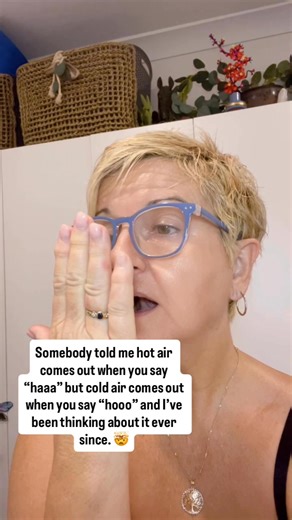 Somebody told me hot air comes out when you say “haaa” but cold air comes out when you say “hooo” and I haven’t known peace since. Because now I’m out here haa-hooing like a confused wind instrument, questioning everything I thought I knew about life, science, and my own mouth. 💨✨ The human body is wild. #haahoomoment #mindblown #randomfacts #weirdscience #showerthoughts | Sarah Louise