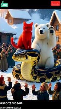 Cat & Bear Adventure: Riding a Python through Snowy Mountains! Winter Cinematic Friendship Story!