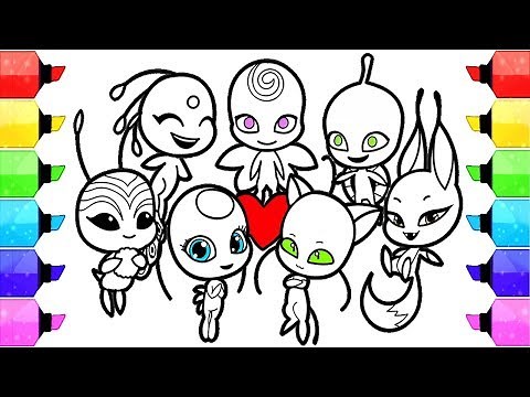 Miraculous Ladybug Coloring Pages season 2 Kwami | How to Draw and Color Kwami Tikki Plagg Trixx