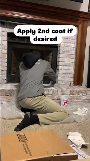 🔥 Whitewash your brick fireplace & paint the mantle! Easy DIY to transform your space. #diy