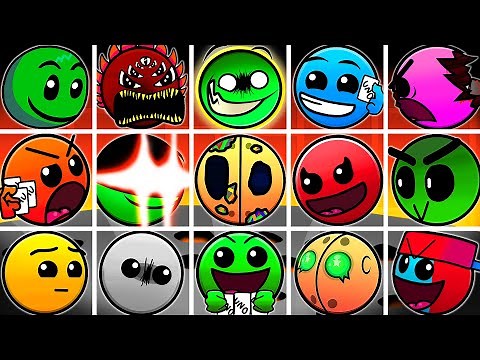 FNF Geometry Dash | Fire In The Hole & Normal, Hard, Demon, Insane, Auto (Geometry Dash Compilation)