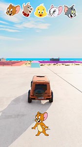 1.3M views · 10K reactions | Tom & Jerry Car jump challenge with jerry , tom , quacker #shorts #beamngdrive | Abuzar Genix | Facebook