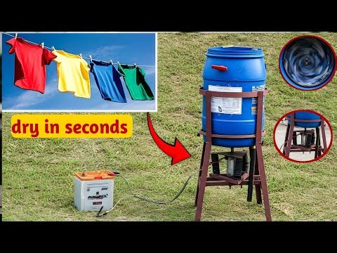 Dry Clothes in Seconds | Homemade Washing Drum Dryer Using DC Motor & Battery*