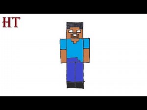How To Draw Herobrine from Minecraft easy Step by Step