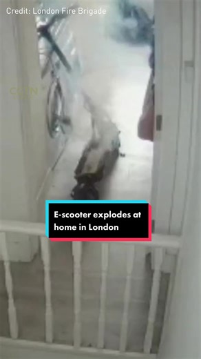 SCOOTER EXPLOSION!! To highlight the dangers of charging e-scooters indoors, this dramatic video footage has been released showing the explosion of an e-scooter in London. The video was posted by the London Fire Brigade as a warning to users. #London #Escooter