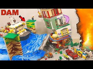 LEGO FLOOD City BIG Palace - DAM COLLAPSE - DISASTER Action Movie - ep 56