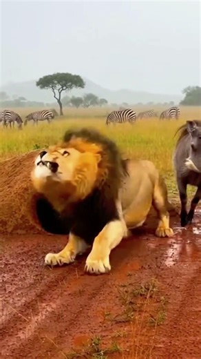 Warthog vs Lions funny moments 🐱🐯🐾🐗 #africananimals #animals #wildlifeentertainment