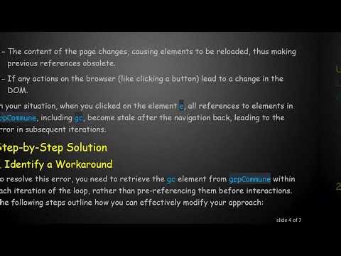 Resolving stale element reference error after self.driver.back() in Selenium