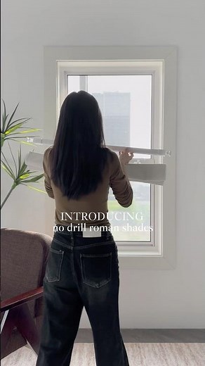 ✨ No Drill Fabric Blackout Roman Shades