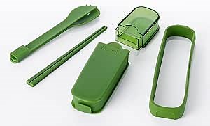 Cutlery Set On-The-Go (for Lunchboxes and Bento Boxes) - BPA Free - Food Grade Utensils - Dishwasher Safe & Perfect Companion for Beanto Bowl (Forest Green)