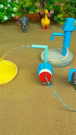 Mini hand pump project water with supply motor drinks horse duck for farm #waterpump #shorts #719