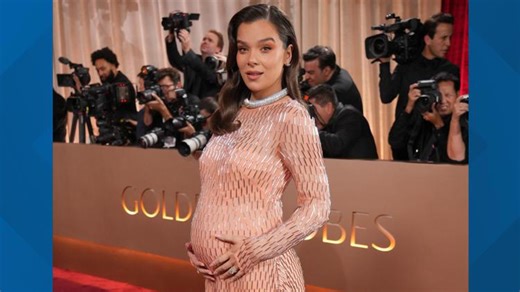 Hailee Steinfeld shows off her baby bump at the Golden Globes