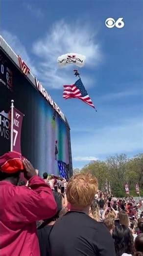Video shows skydiver crash into scoreboard before Virginia Tech spring game: 'Dude!'