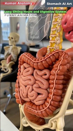 Animation of Intestines Vs. Long Sitting Hours | Stomach AI Art | 11