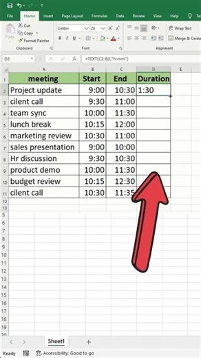⏱️📊 Excel Me Duration Kaise Calculate Kare? Time Difference Nikalne Ka Easy Formula #kge #viral