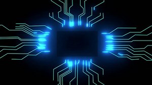 Futuristic Circuit Board Animation with Glowing Neon Lines | High-Tech Motion Background. This technology-themed motion graphic is perfect for AI, blockchain, cybersecurity, IT presentations, fintech.