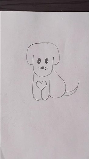 How to Draw a Cute Puppy with Heart ❤️ | Step by Step Drawing for Beginners #cutepuppy