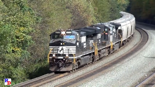 Empty grain hoppers are westbound at the "Cassandra Railroad Overlook". The train came from the RJ Corman connection at Cresson, PA. How nice to see a train in 2016 that isn't plastered with graffiti 🙂 From the BKVP show "Thoroughbreds Across the Alleghenies" https://rfd.video/NSAlleghenies | Railfan Depot