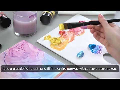 How to Paint a Sunset | Metallic Acrylic Paint | ARTEZA