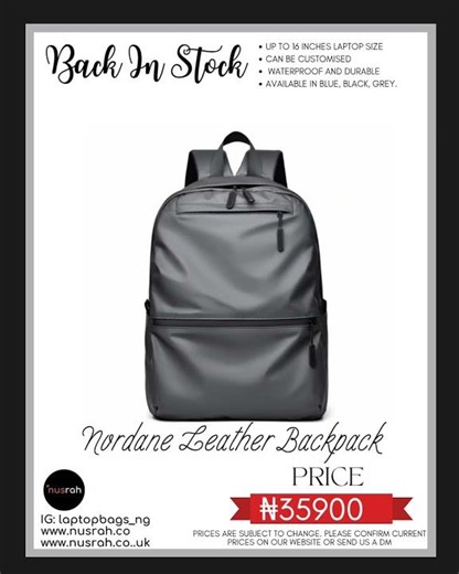 Nordane Leather Laptop Backpack