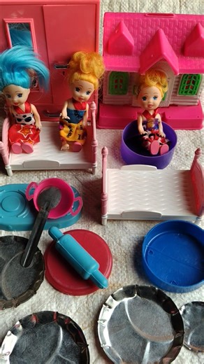 0:59 Minutes Satisfying with Unboxing Barbie Princess Bedroom Dress up Playset MI