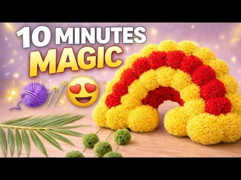 "PART 2” 10 Minutes Magic! 😍 Easy Pom Pom Rainbow 🌈 Anyone Can Make This!