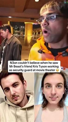 N3on couldn’t believe when he saw Mr Beast’s friend Kris Tyson working as security guard at movie theater 😳 #n3on #mrbeast #ryangarcia