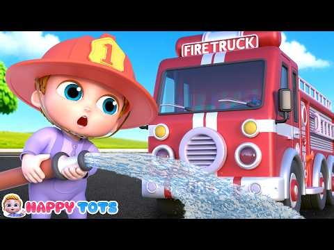 Fire Truck Song 🚒 | Wheels, Siren & Splash! 🎶 | Kids Songs | Happy Tots