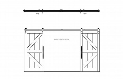 Sliding Barn Doors - Free CAD Drawings